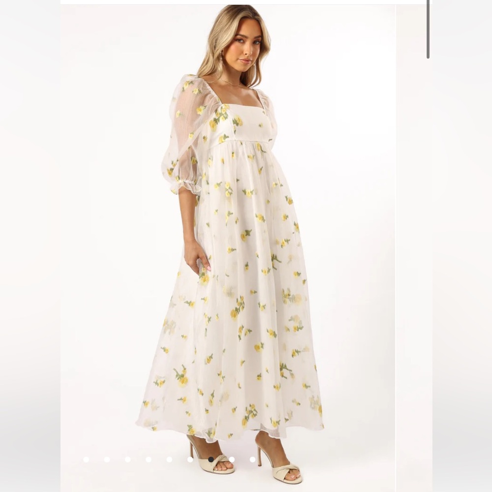 NWT petal and pup KORDYN MAXI DRESS - WHITE YELLOW FLORAL